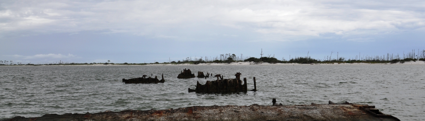 Derelict barge off of Horn Island.