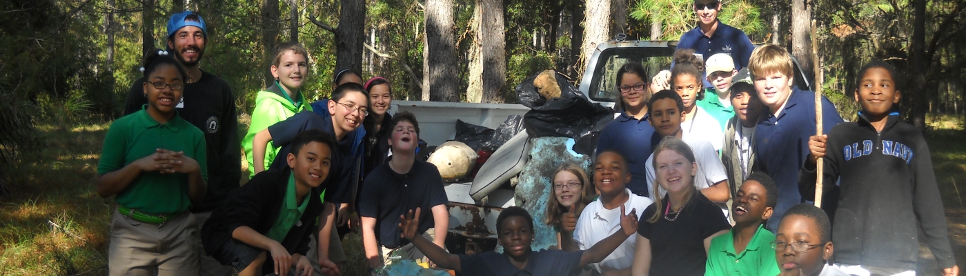 GA students marine debris survey and cleanup.