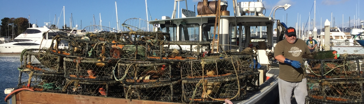 The F/V Drake filled with derelict crab pots collected by local fishermen, including Andy Guiliano (pictured).