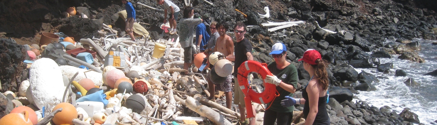 KIRC volunteers cleaning the beach. 