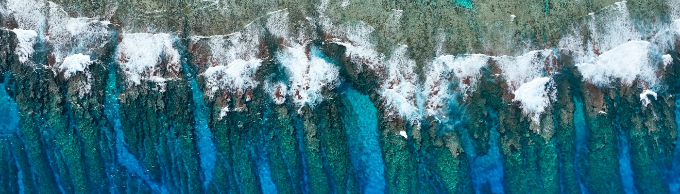 An aerial view of a reef