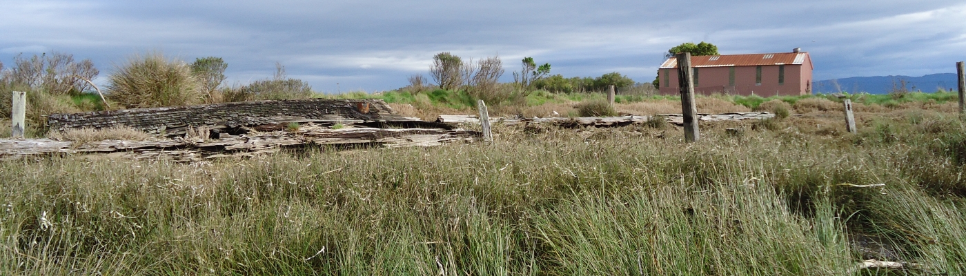 An old building sits on Tuluwat, an ancient Wiyot village. 