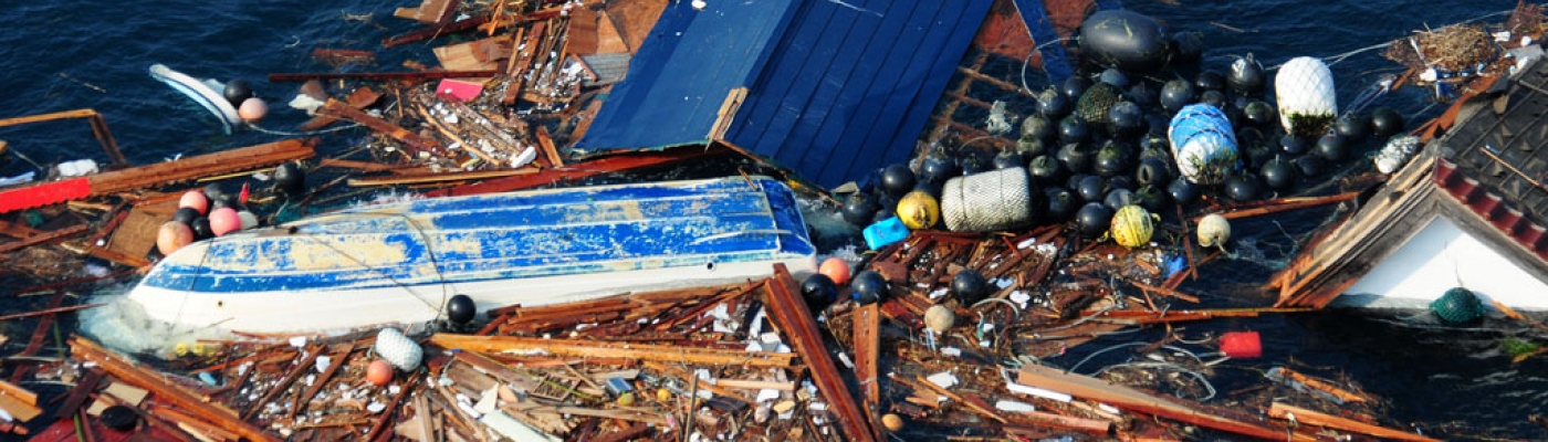 Marine debris after Japanese tsunami.