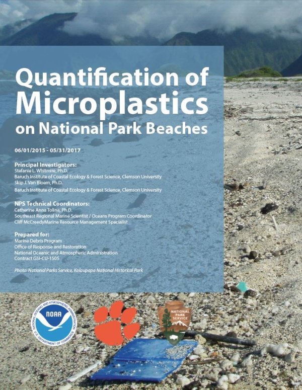 Quantification of Microplastics on National Park Beaches report cover.