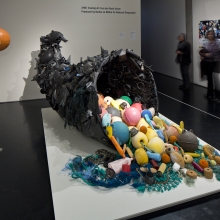 Debris is displayed in the Anchorage Museum. 