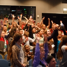 Students participate in Ocean Plastic Pollution Summit at Monterey Bay Aquarium. 