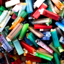 Plastic disposable lighters.