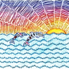 Artwork by Kate D. (Grade 8, Florida), winner of the 2021 Annual NOAA Marine Debris Program Art Contest