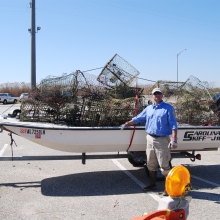 A pile of collected derelict crab traps.