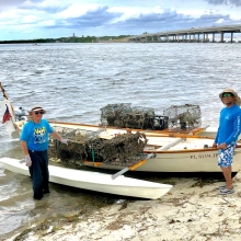 Boat filled with derelict fishing gear. 