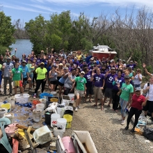 In 2018, 126 volunteers worked to remove more than 3,000 lbs of trash from mangrove shorelines of the St. Thomas East End Reserves, a marine protected area on St. Thomas Island.