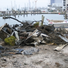 Debris from Hurricanes Katrina and Rita in the Gulf of America Region.