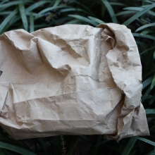 Brown paper bag found along East-West Highway, Silver Spring, MD.