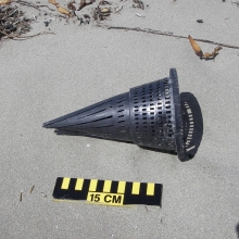 Plastic eel trap washed ashore on Hobuck beach, WA.