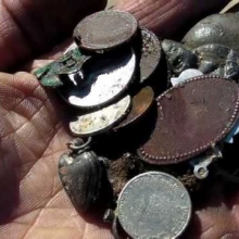 Metal pieces of debris.