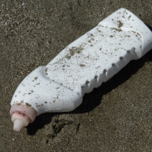 Plastic container found on Walk on Beach, CA.