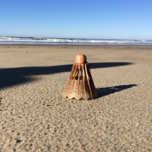 Plastic badminton birdie found on Muriel O Ponsler beach, OR.
