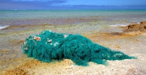 Fishing nets on shallow coral reefs around islands and atolls. 