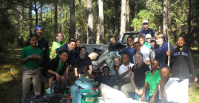 GA students marine debris survey and cleanup.