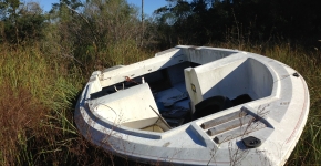 Identified Derelict Vessel in Marsh.