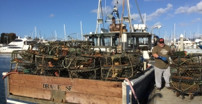 The F/V Drake filled with derelict crab pots collected by local fishermen, including Andy Guiliano (pictured).