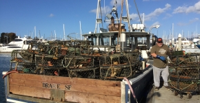 The F/V Drake filled with derelict crab pots collected by local fishermen, including Andy Guiliano (pictured).
