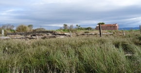 An old building sits on Tuluwat, an ancient Wiyot village. 