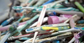 A pile of old tooth brushes.