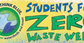 Hand-drawn poster for Students for Zero Waste Week. 