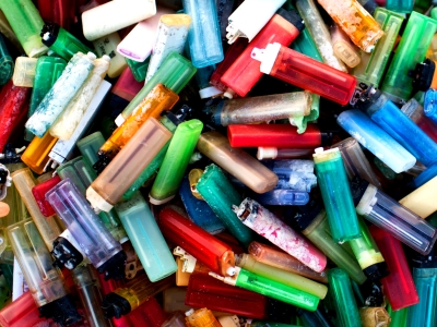 Plastic disposable lighters.