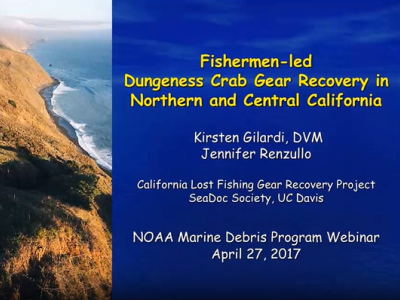 Cover slide for the NOAA Marine Debris Program Removal Webinar in April of 2017.
