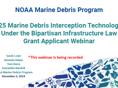 Cover of the FY25 Marine Debris Interception Technologies Full Proposal Applicant Webinar Cover.