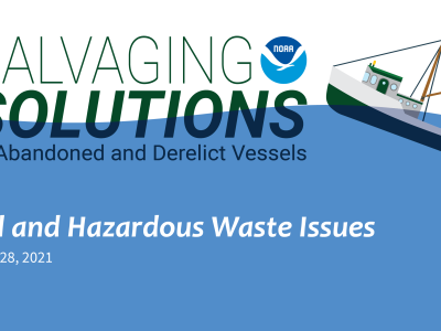 Introduction slide of the Salvaging Solutions webinar titled Oil and Hazardous Waste Issues.