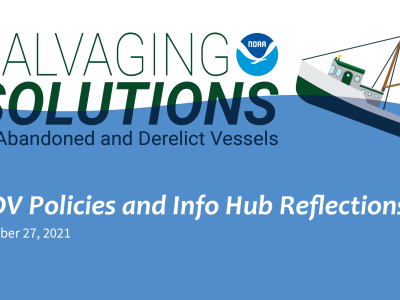 Introduction slide of the Salvaging Solutions webinar titled ADV Policies and Info Hub Reflections.