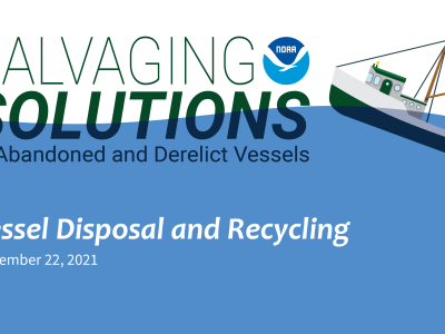 Introduction slide of the Salvaging Solutions webinar titled Vessel Disposal and Recycling.