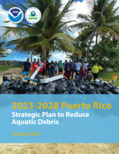 Cover of the 2023-2028 Puerto Rico Strategic Plan to Reduce Aquatic Debris.