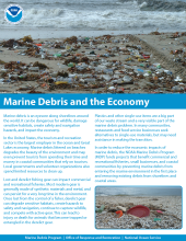Cover of the marine debris and the economy fact sheet.