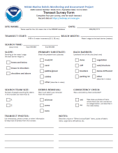 Cover of the Transect Survey Form.