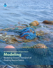 Screen shot of cover of Modeling Oceanic Transport of Floating Marine Debris document.