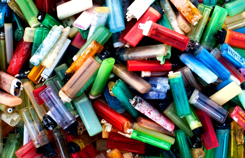 Plastic disposable lighters.
