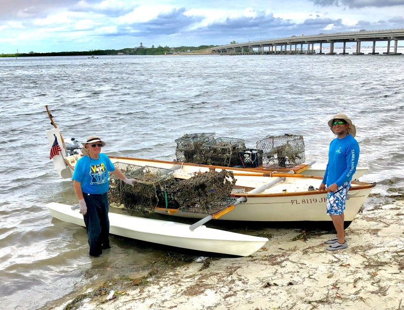 Boat filled with derelict fishing gear. 