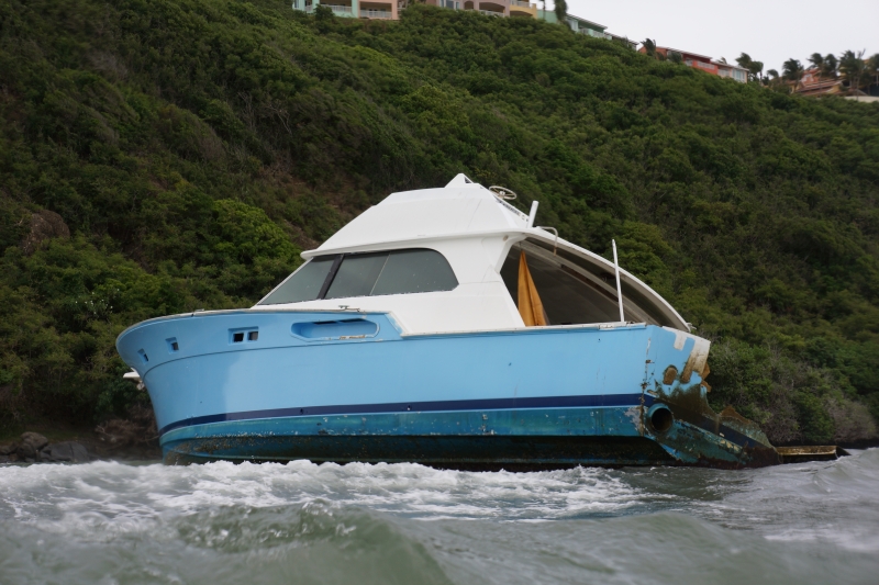 A washed-up derelict vessel.